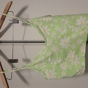 Lime yellow floral blouse